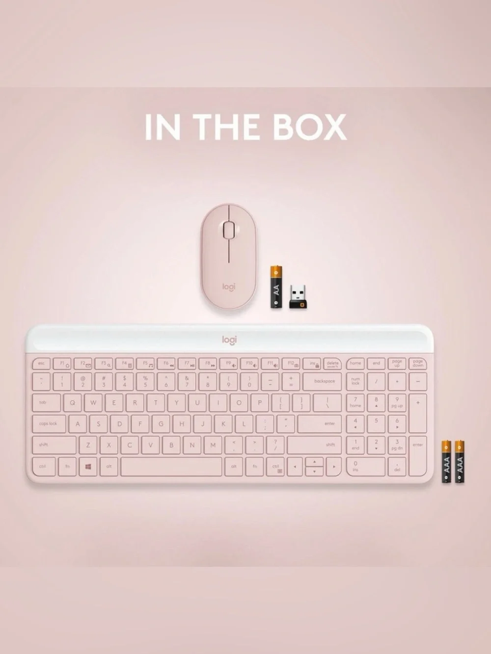 Logitech MK470 Pink Keyboard USB-A Full-Size Keyboard & Mouse Combo New in Box
